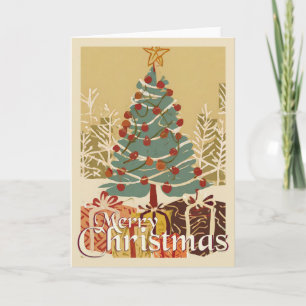 Weihnachtsmotiv mit Geschenken unter dem Weihnacht Karte