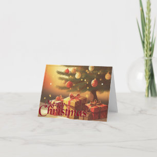 Weihnachtsmotiv mit Geschenken unter dem Weihnacht Karte