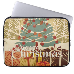 Weihnachtsmotiv mit Geschenken unter dem Weihnacht Laptopschutzhülle