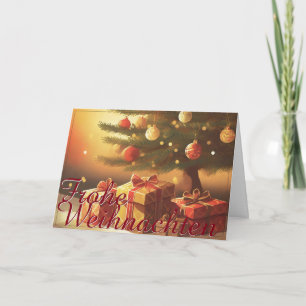 Weihnachtsmotiv mit Geschenken unterm Weihnachtsba Karte