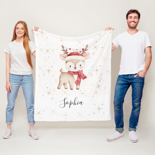 Weihnachtsmotiv mit individuellem Hirsch Fleecedecke (Beispiel)
