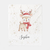 Weihnachtsmotiv mit individuellem Hirsch Fleecedecke (Vorderseite)