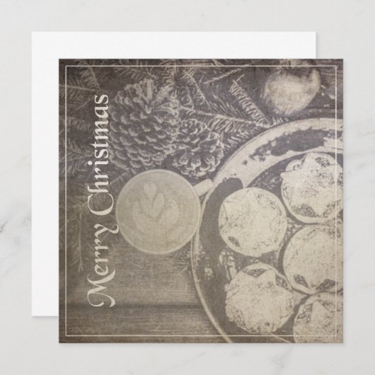 Weihnachtsmotiv mit Keksen und Kaffee (Vorne/Hinten)