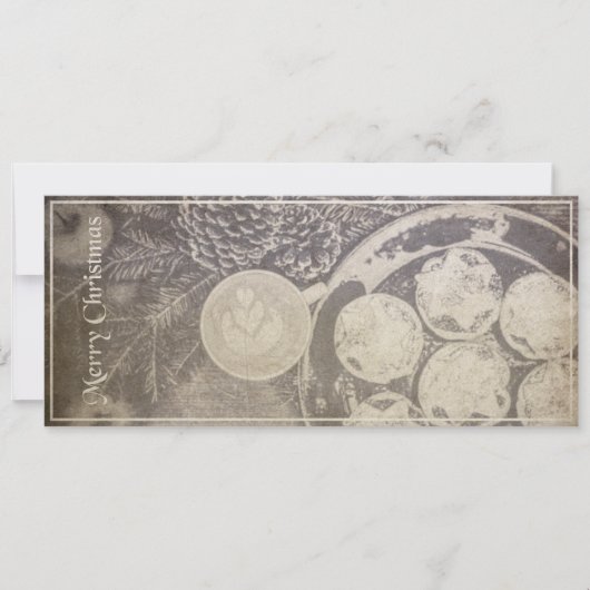 Weihnachtsmotiv mit Keksen und Kaffee (Vorderseite)