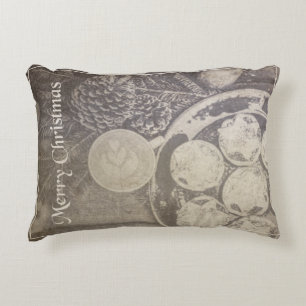 Weihnachtsmotiv mit Keksen und Kaffee Dekokissen