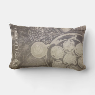 Weihnachtsmotiv mit Keksen und Kaffee Lendenkissen