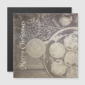 Weihnachtsmotiv mit Keksen und Kaffee Magnetkarte (Vorne/Hinten)