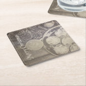 Weihnachtsmotiv mit Keksen und Kaffee Rechteckiger Pappuntersetzer (angewinkelt)