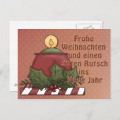 Weihnachtsmotiv mit Kerze Postkarte (Vorne/Hinten)