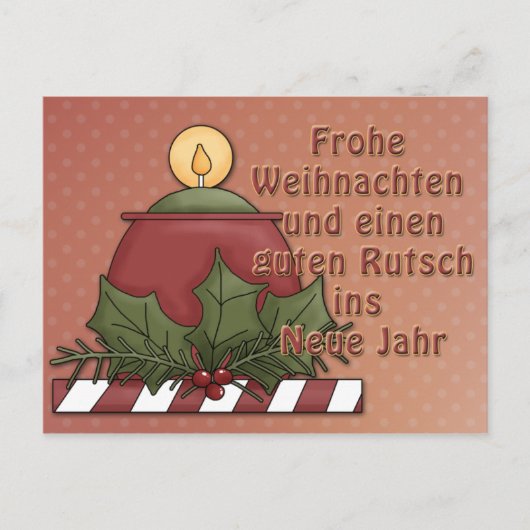 Weihnachtsmotiv mit Kerze Postkarte (Vorderseite)