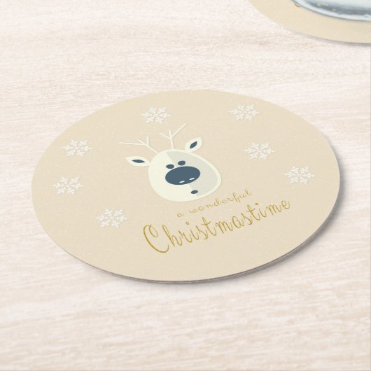 Weihnachtsmotiv No. 4  Runder Pappuntersetzer (Angewinkelt)
