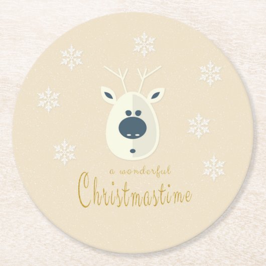 Weihnachtsmotiv No. 4  Runder Pappuntersetzer (Vorderseite)