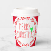 Weihnachtsmotiv Papiertasse (mit optionalem Deckel Pappbecher (Rückseite)