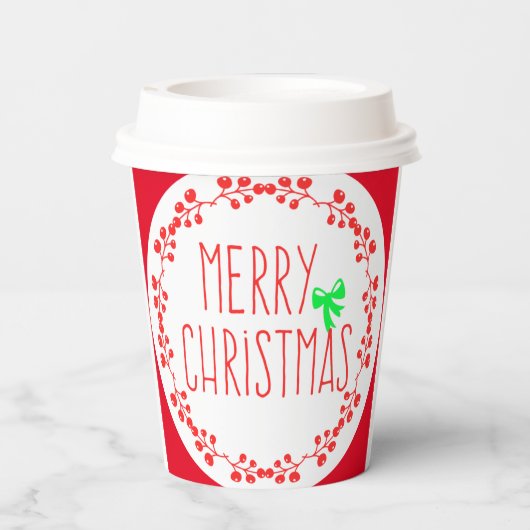 Weihnachtsmotiv Papiertasse (mit optionalem Deckel Pappbecher (Rückseite)