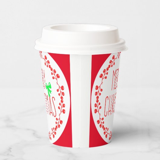Weihnachtsmotiv Papiertasse (mit optionalem Deckel Pappbecher (Rechts)