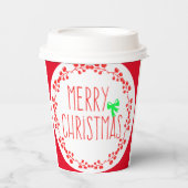 Weihnachtsmotiv Papiertasse (mit optionalem Deckel Pappbecher (Vorderseite)