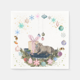 Weihnachtsmotiv Servietten mit Pferdebild