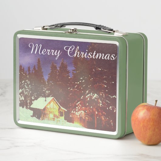 Weihnachtsmotiv Winterwunderland Metall Brotdose (Beispiel)