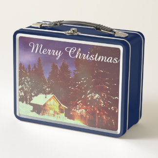 Weihnachtsmotiv Winterwunderland Metall Brotdose