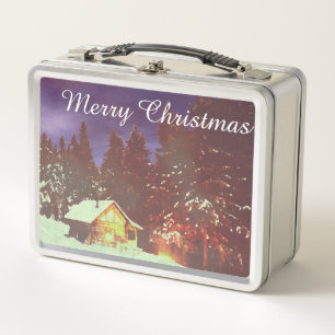 Weihnachtsmotiv Winterwunderland Metall Brotdose