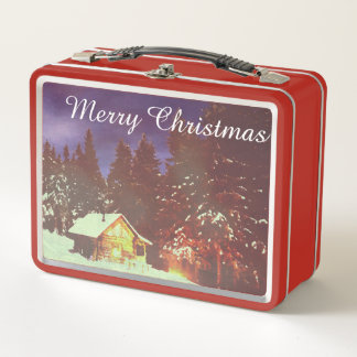 Weihnachtsmotiv Winterwunderland Metall Brotdose