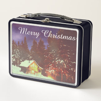 Weihnachtsmotiv Winterwunderland Metall Brotdose