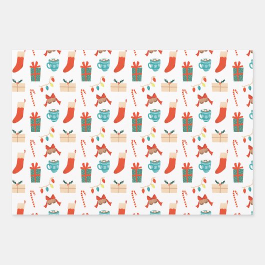 Weihnachtsmotive Geschenkpapier Set (Vorderseite)