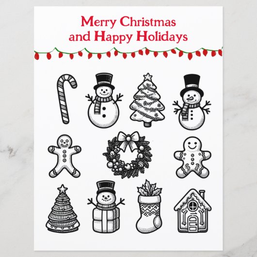 Weihnachtsmotive Kinder-Farbseite (Vorderseite)
