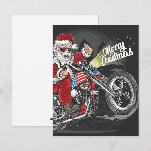 Weihnachtsmotorrad Feiertagskarte (Vorne/Hinten)