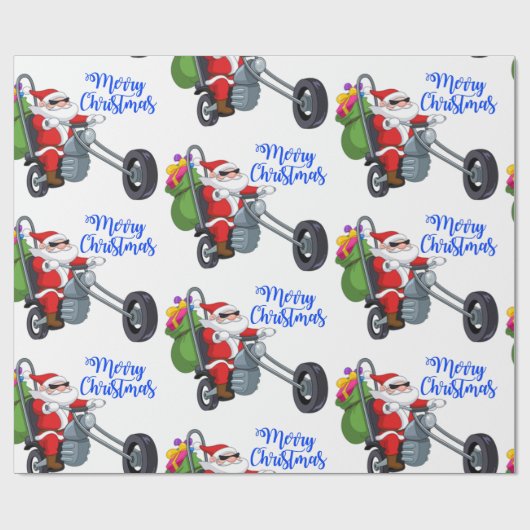 Weihnachtsmotorrad Geschenkpapier (Flach)