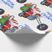 Weihnachtsmotorrad Geschenkpapier (Ecke)