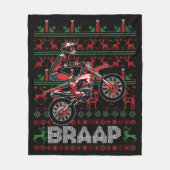 Weihnachtsmotorrad Motocross Braap Dirt Bike Fleecedecke (Vorderseite)