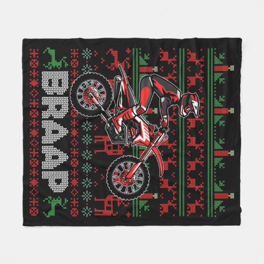 Weihnachtsmotorrad Motocross Braap Dirt Bike Fleecedecke (Vorderseite (Horizontal))