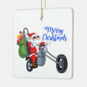 Weihnachtsmotorrad santa keramikornament (Links)