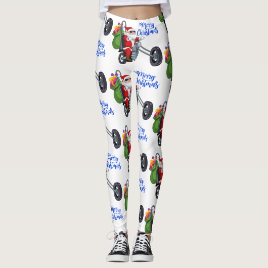 Weihnachtsmotorrad santa leggings (Vorderseite)