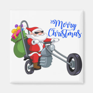 Weihnachtsmotorrad santa magnet