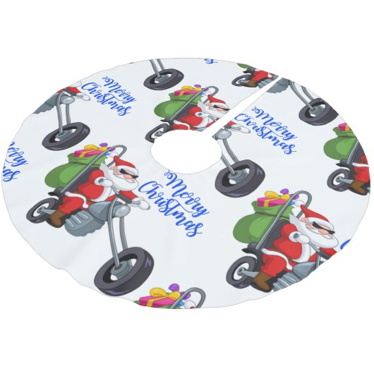 Weihnachtsmotorrad santa polyester weihnachtsbaumdecke (Schrägansicht)