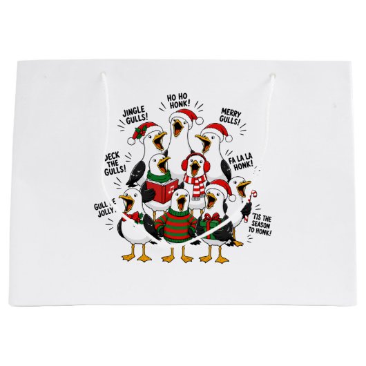 Weihnachtsmöwenchor Große Geschenktüte (Vorderseite)