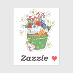 Weihnachtsmuffin aufkleber