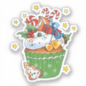 Weihnachtsmuffin aufkleber (Vorderseite)