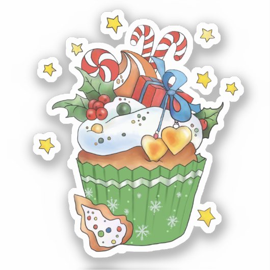 Weihnachtsmuffin aufkleber (Vorderseite)