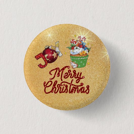 Weihnachtsmuffin Button (Vorderseite)