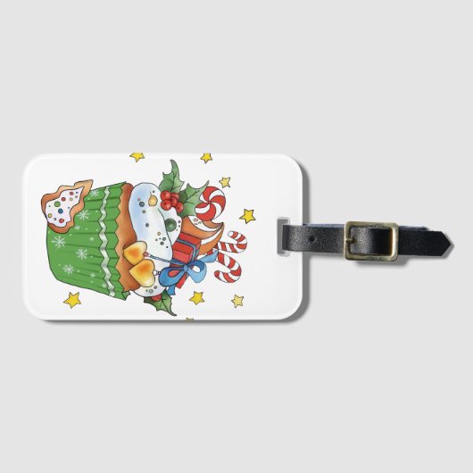 Weihnachtsmuffin  gepäckanhänger (Vorderseite (Horizontal))