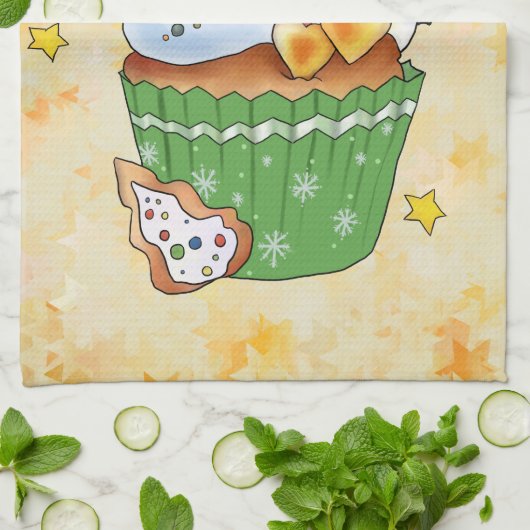 Weihnachtsmuffin Geschirrtuch (Gefaltet)