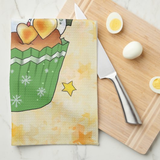 Weihnachtsmuffin Geschirrtuch (Viertel Falte)