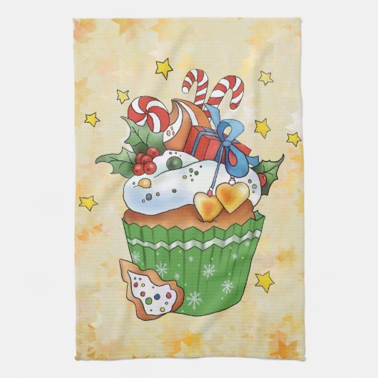 Weihnachtsmuffin Geschirrtuch (Vertikal)