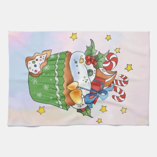 Weihnachtsmuffin Geschirrtuch (Horizontal)