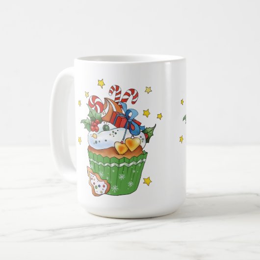Weihnachtsmuffin kaffeetasse (Vorderseite Links)