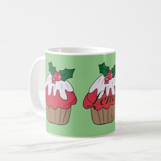 Weihnachtsmuffin, personalisiert kaffeetasse (Vorderseite Links)