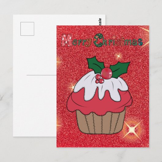 Weihnachtsmuffin Postkarte (Vorne/Hinten)